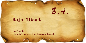 Baja Albert névjegykártya
